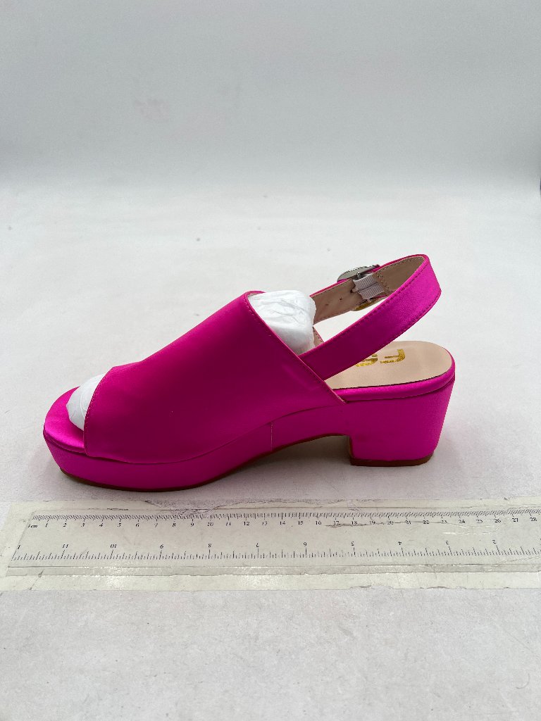 Fsj Fuchsia Satin Platform Sandals Open Toe Slingback Heels For Women